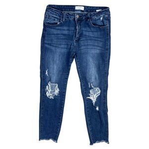 Living My Best Style X Pink Lily Jeans Distressed Size 30 Estilo Raw Hem